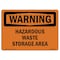 Signmission OSHA Warning Sign, 7" Height, 10" Width, Rigid Plastic, Hazardous Waste Storage Area, Landscape OS-WS-P-710-L-12169 - alternate 1
